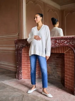 Pulls Seraphine Grossesse en laine Blend Pointelle