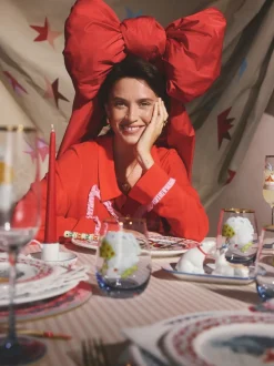 Pyjama Cath Kidston en viscose tissé à nœud festif