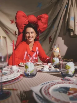 Pyjama Cath Kidston en viscose tissé à nœud festif