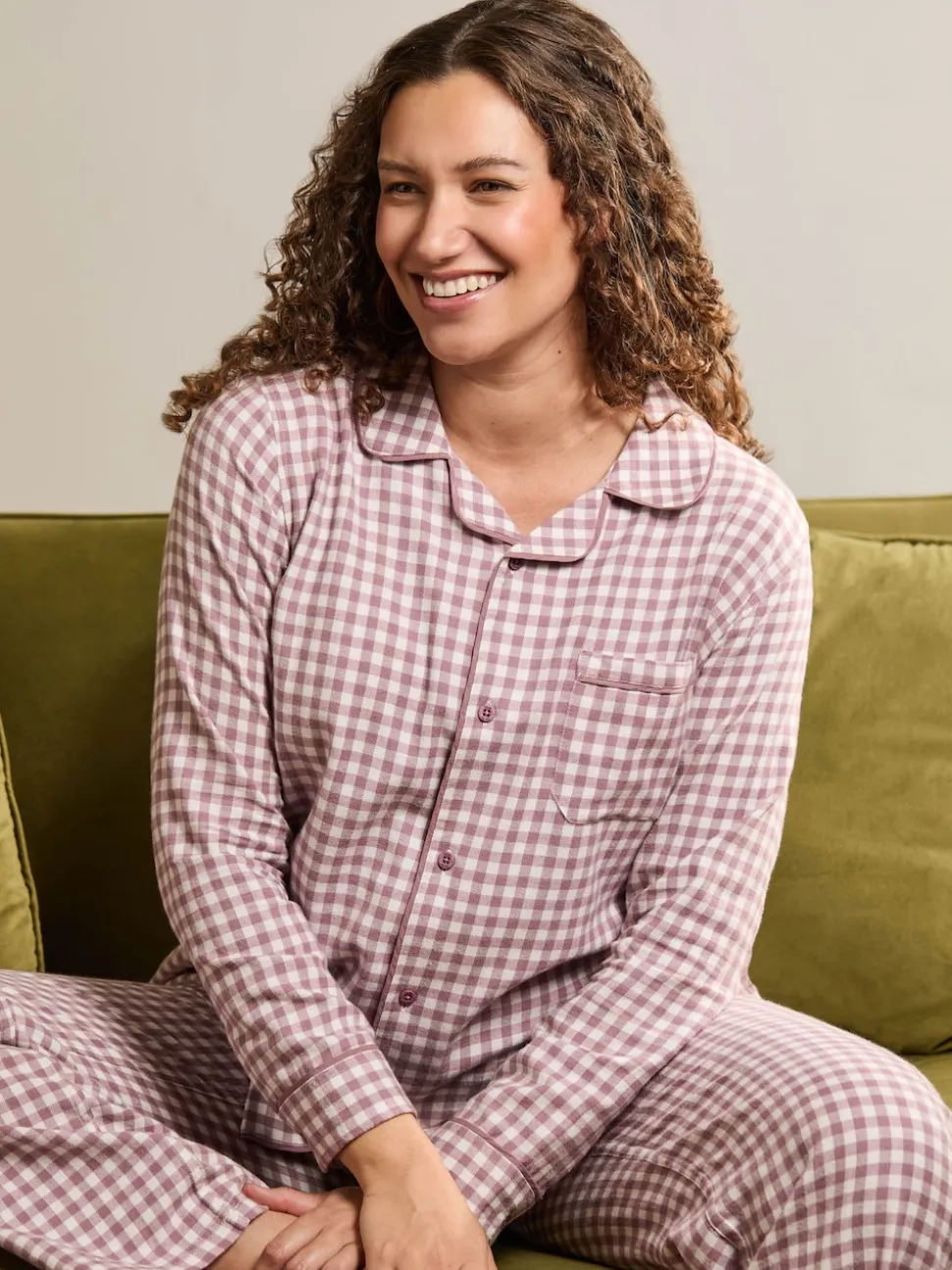 Pyjama de maternité JoJo Maman Bébé à carreaux vichy