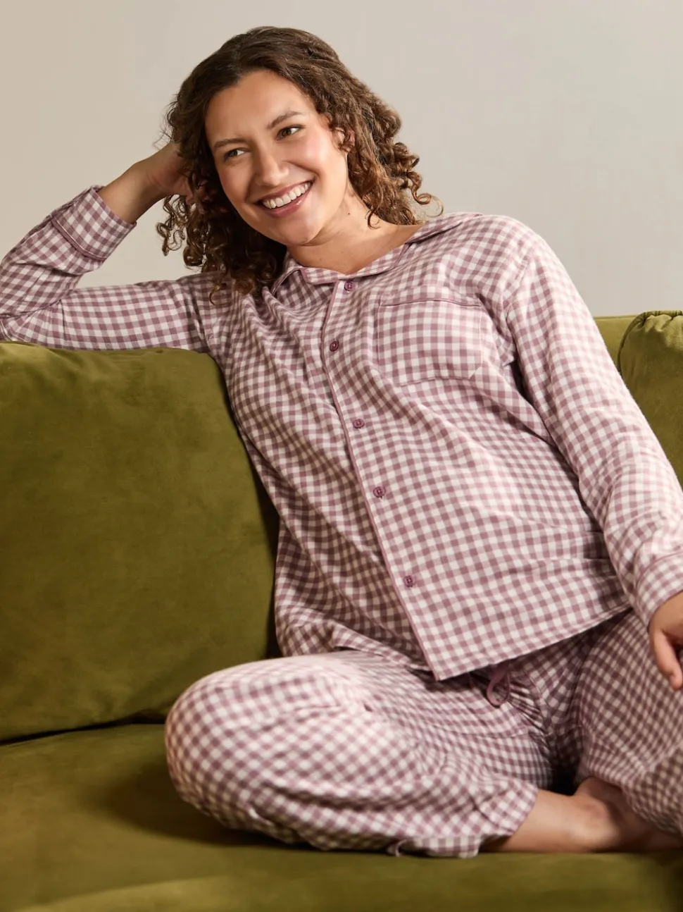 Pyjama de maternité JoJo Maman Bébé à carreaux vichy
