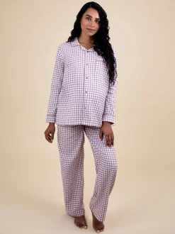 Pyjama de maternité JoJo Maman Bébé à carreaux vichy