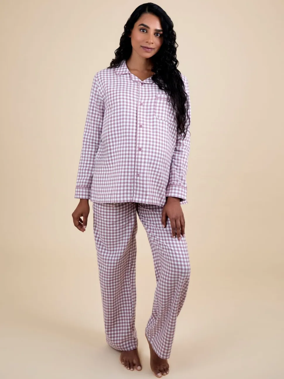 Pyjama de maternité JoJo Maman Bébé à carreaux vichy