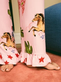 Pyjama Eleanor Bowmer Howdy rose pâle boutonné en viscose
