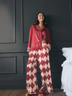 Pyjama Rockett St George en satin texturé boutonné