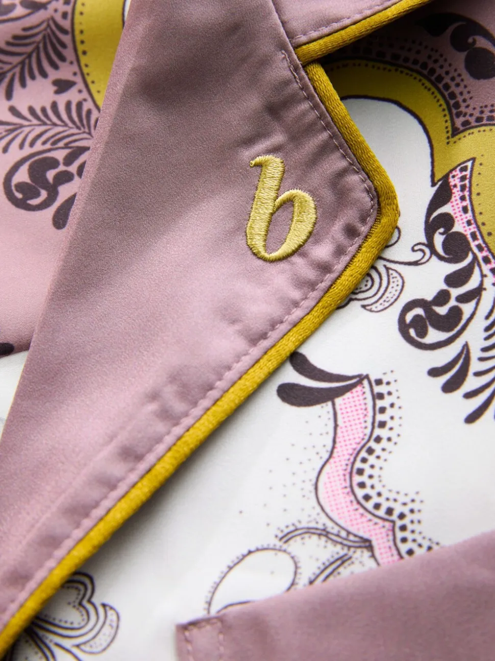Pyjamas B by Ted Baker marron vison en satin imprimé écharpe boutonnés