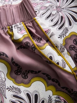 Pyjamas B by Ted Baker marron vison en satin imprimé écharpe boutonnés