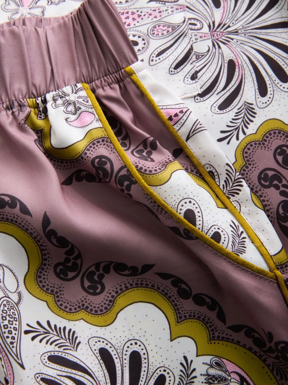 Pyjamas B by Ted Baker marron vison en satin imprimé écharpe boutonnés