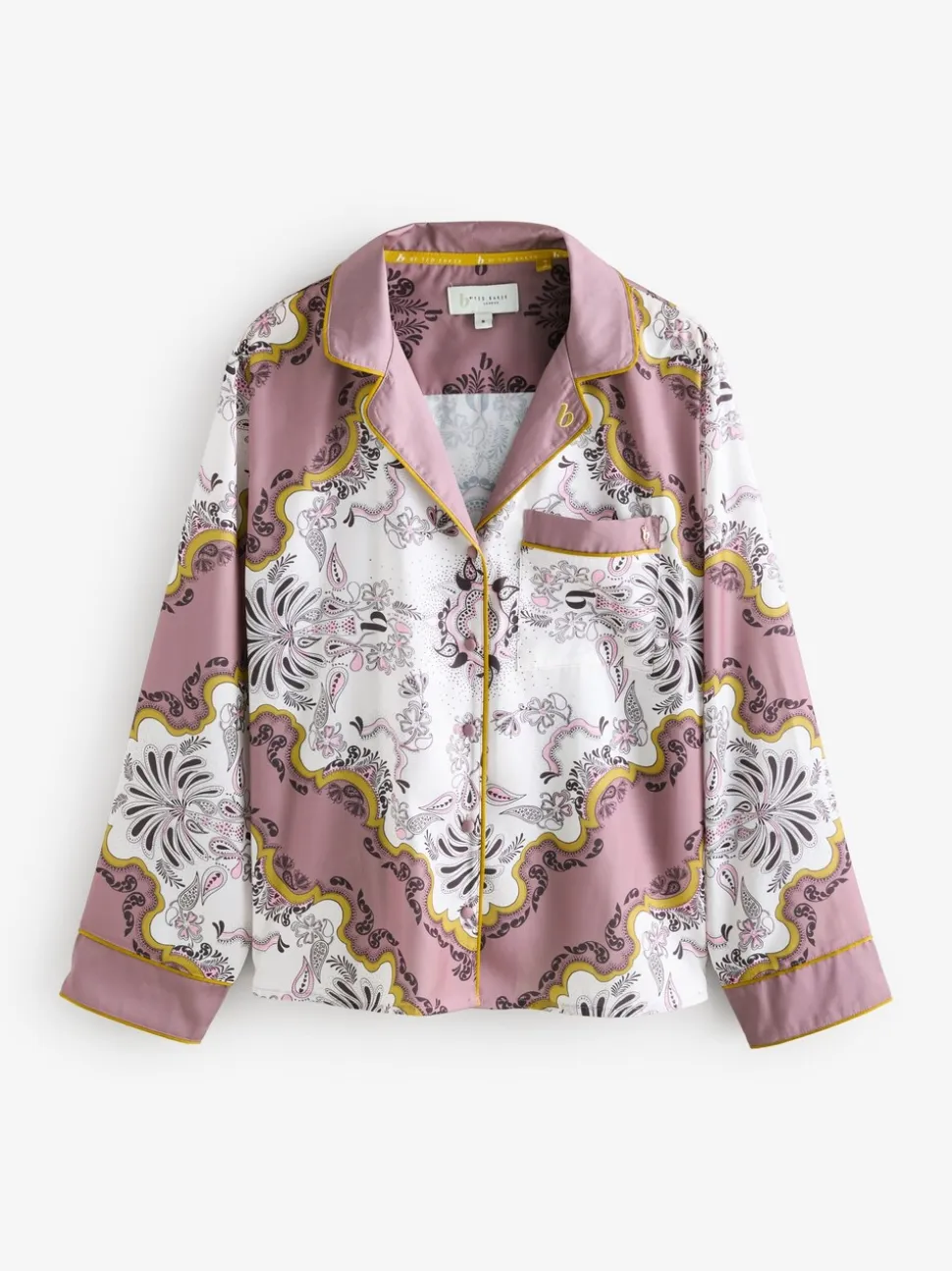 Pyjamas B by Ted Baker marron vison en satin imprimé écharpe boutonnés