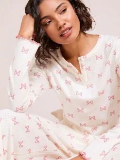 Pyjamas Friends Like These nœud en pointelle jambes larges