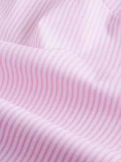 Rayé rose/blanc - Chemise extensible ajustée Essential à manches longues