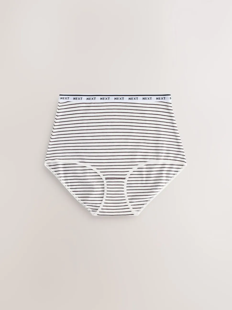 Rayures bleu marine/chocolat - Lot de 7 culottes à logo en coton