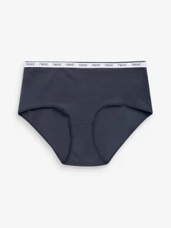 Rayures roses et bleues - Lot de 4 culottes à logo en coton