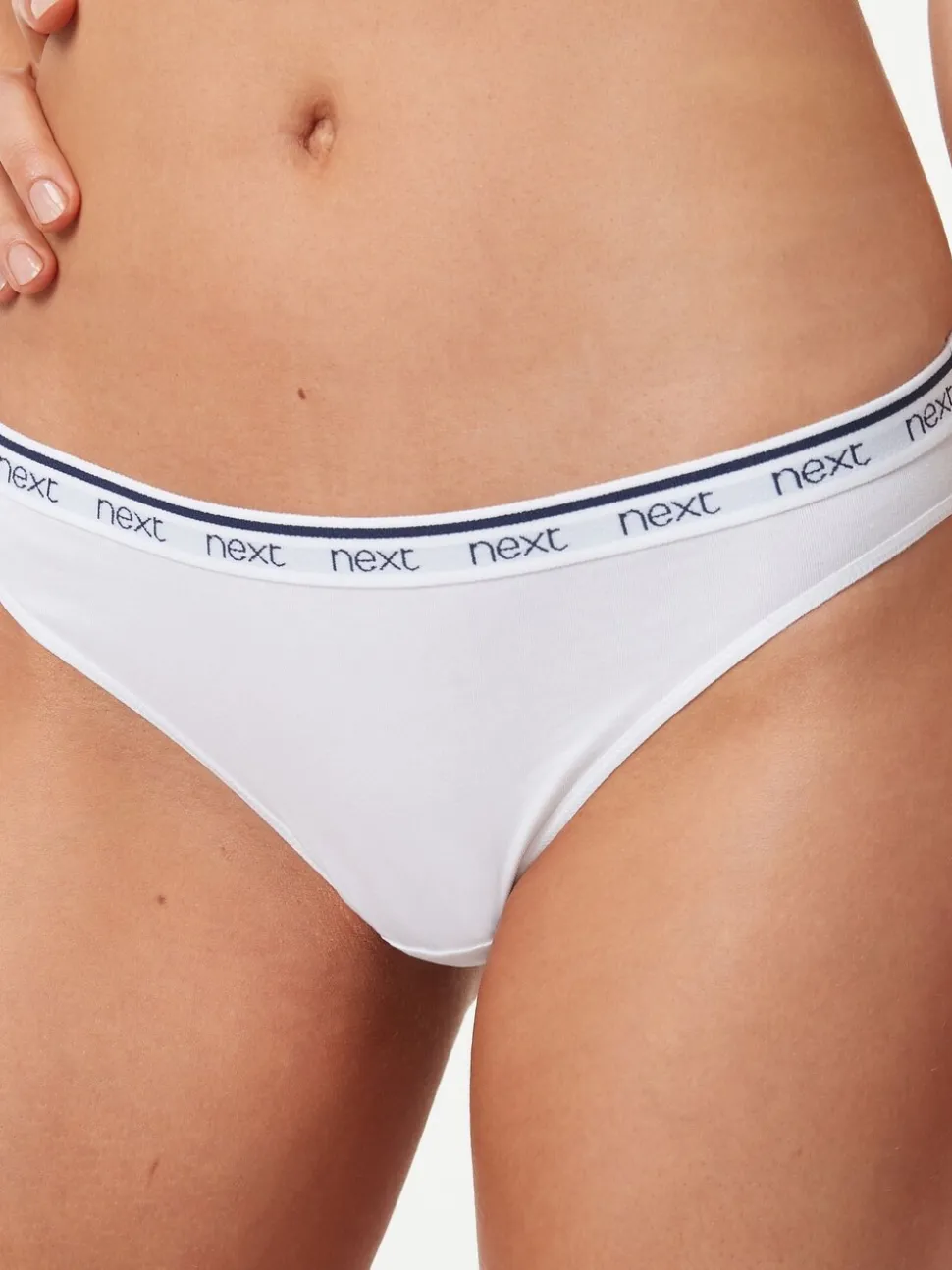 Rayures roses et bleues - Lot de 4 culottes à logo en coton