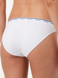 Rayures roses et bleues - Lot de 4 culottes à logo en coton