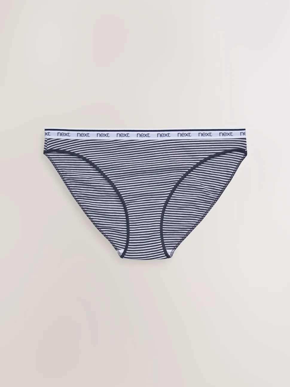Rayures roses et bleues - Lot de 4 culottes à logo en coton