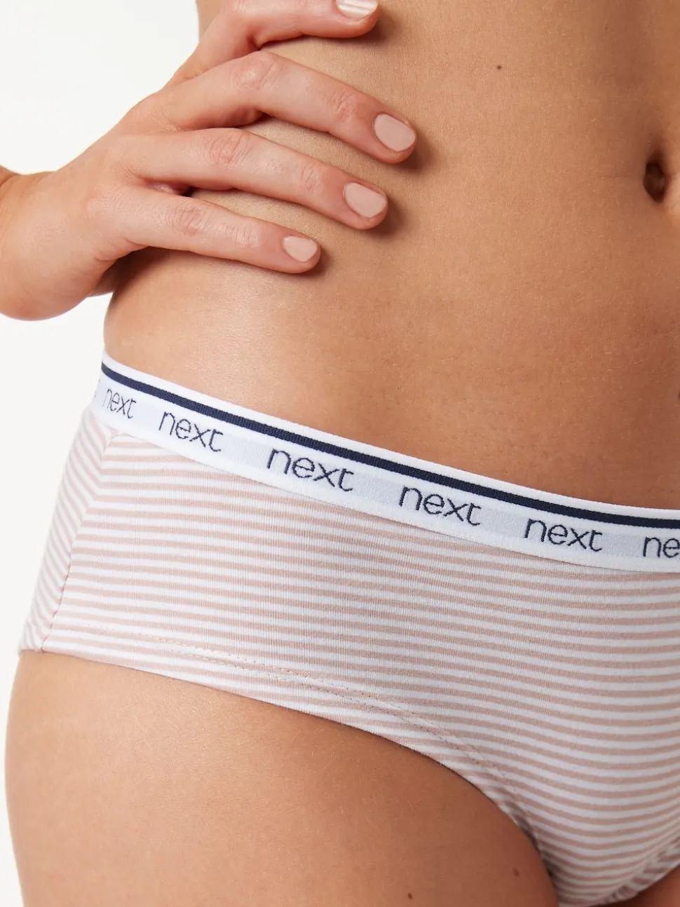 Rayures roses et bleues - Lot de 4 culottes à logo en coton