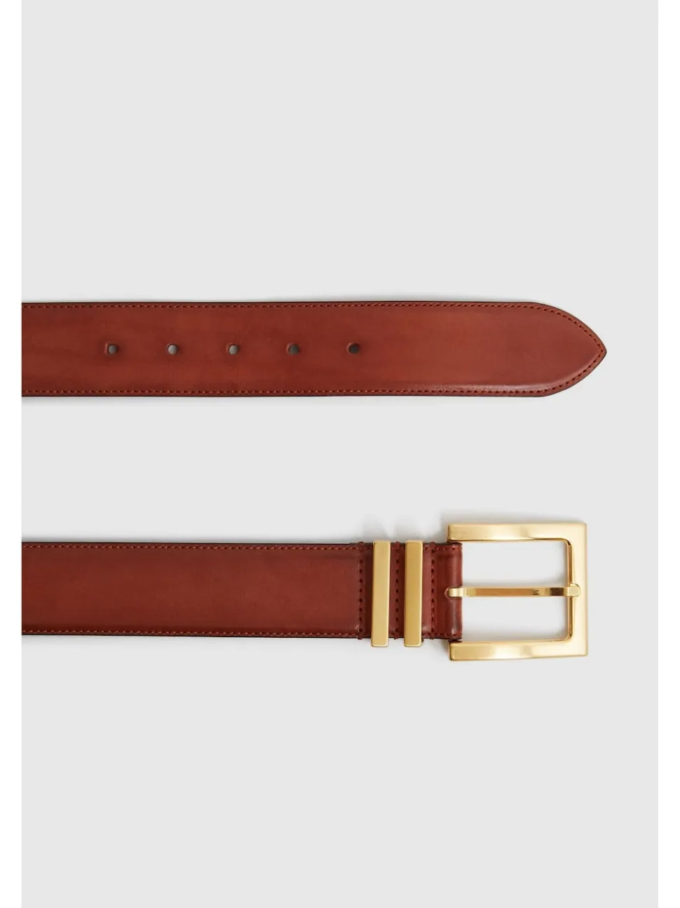 Reiss Brompton Leather Square Buckle Ceintures