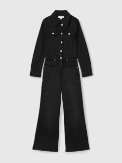 Reiss Combinaison Celeste à coupe décontractée en coton mélangé Denim