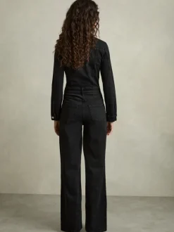 Reiss Combinaison Celeste à coupe décontractée en coton mélangé Denim