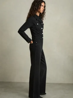 Reiss Combinaison Celeste à coupe décontractée en coton mélangé Denim