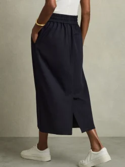 Reiss Nora Wool-Blend Jersey froncé Mi-long Jupes