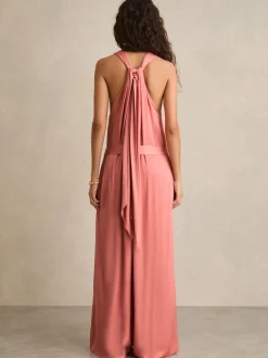 Reiss Rosin Satin Ample Draped Combinaison