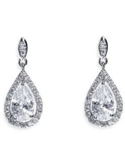 Rhodium - Ivory & Co Belmont et boucle d’oreille en cristal en forme de goutte d’eau