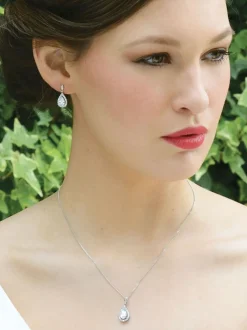 Rhodium - Ivory & Co Belmont et boucle d’oreille en cristal en forme de goutte d’eau