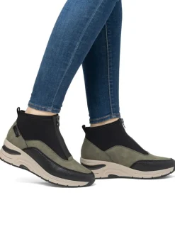 Rieker Womens Vert Front Zip Compensées Bottes