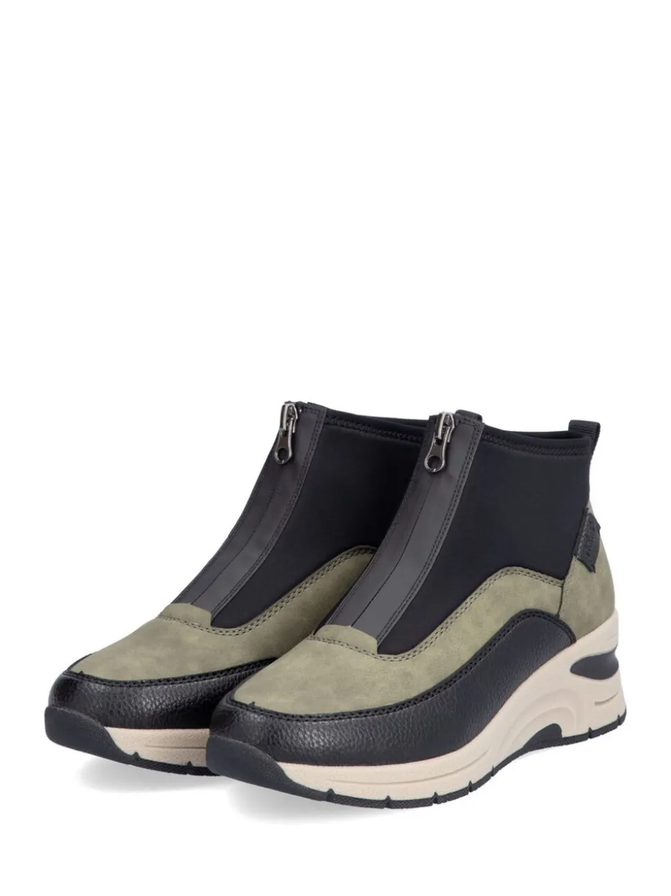 Rieker Womens Vert Front Zip Compensées Bottes