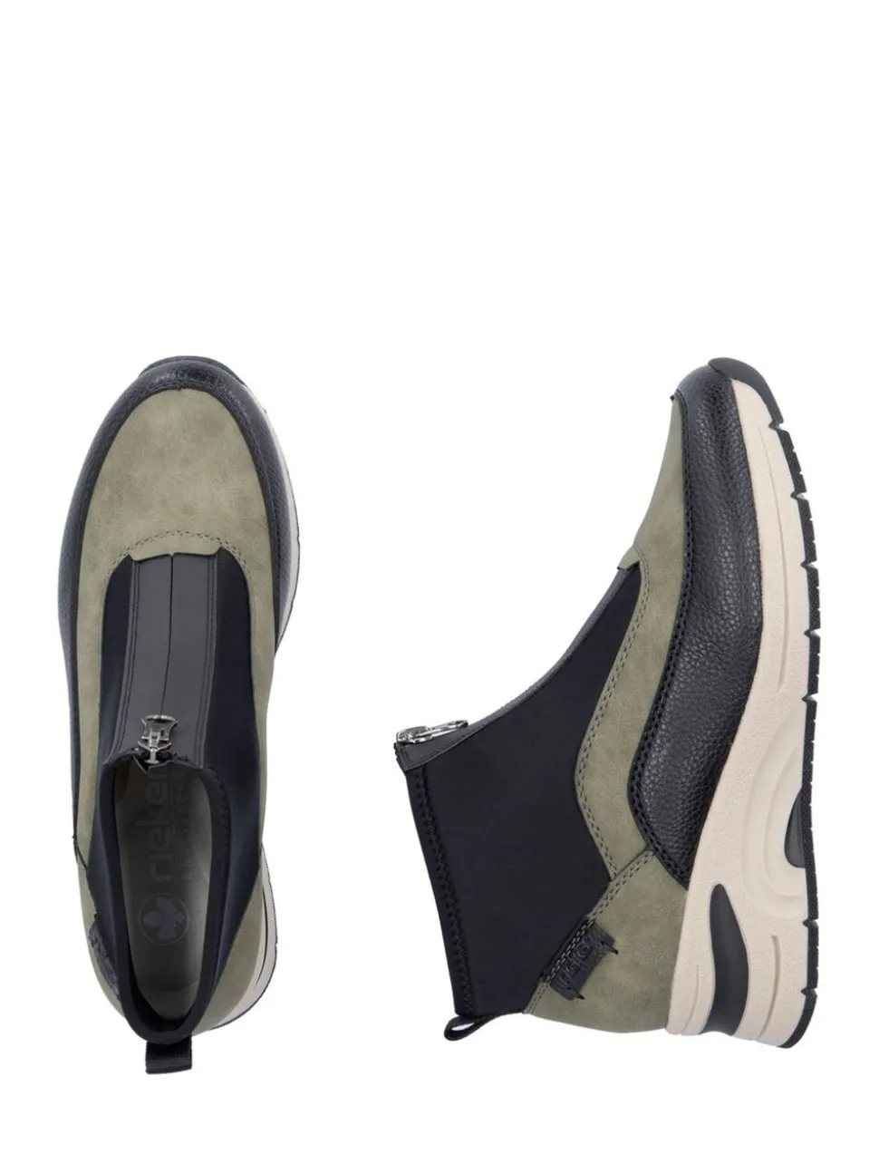 Rieker Womens Vert Front Zip Compensées Bottes