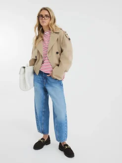 River Island 100% Coton Petites tailles Elastique Barrel Jeans