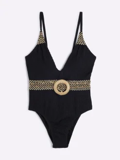 River Island Petites tailles Maillot de bain plongeant Texture