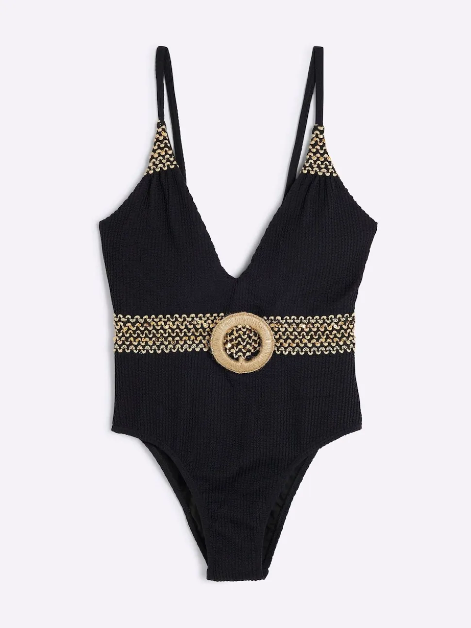 River Island Petites tailles Maillot de bain plongeant Texture