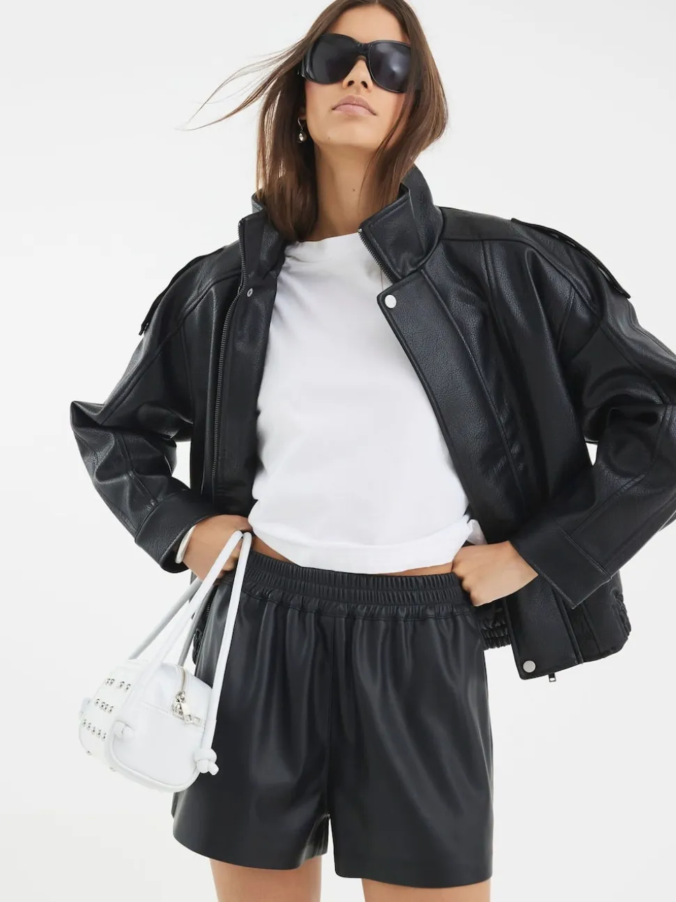 River Island Short élastique en similicuir