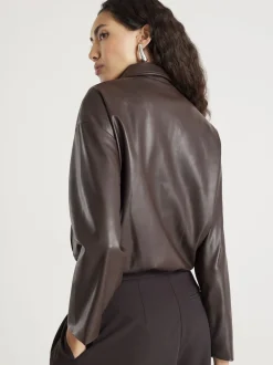 River Island Veste bomber à col en Cuir