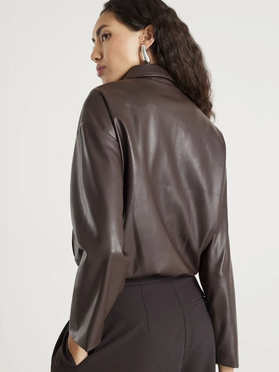 River Island Veste bomber à col en Cuir