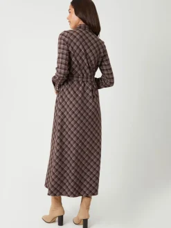 Robe chemise mi-longue Threadbare à carreaux ceinturée