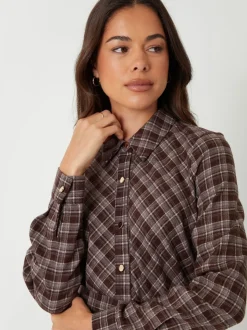 Robe chemise mi-longue Threadbare à carreaux ceinturée