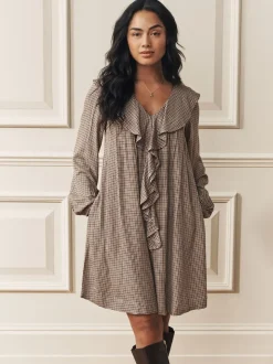 Robe Court Laura Ashley Heritage Carreaux à volants sur le devant