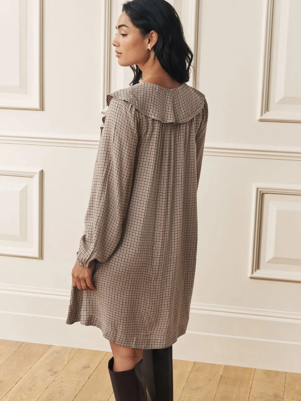 Robe Court Laura Ashley Heritage Carreaux à volants sur le devant