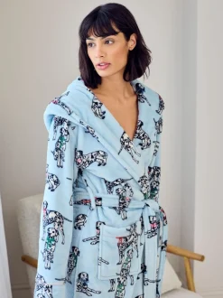 Robe de chambre Chelsea Peers en polaire à imprimé chiens dalmatien