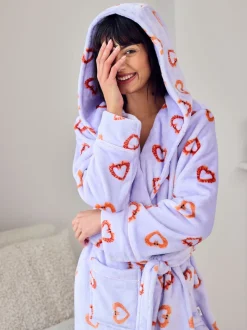 Robe de chambre Chelsea Peers en polaire à imprimé cœur