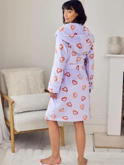Robe de chambre Chelsea Peers en polaire à imprimé cœur