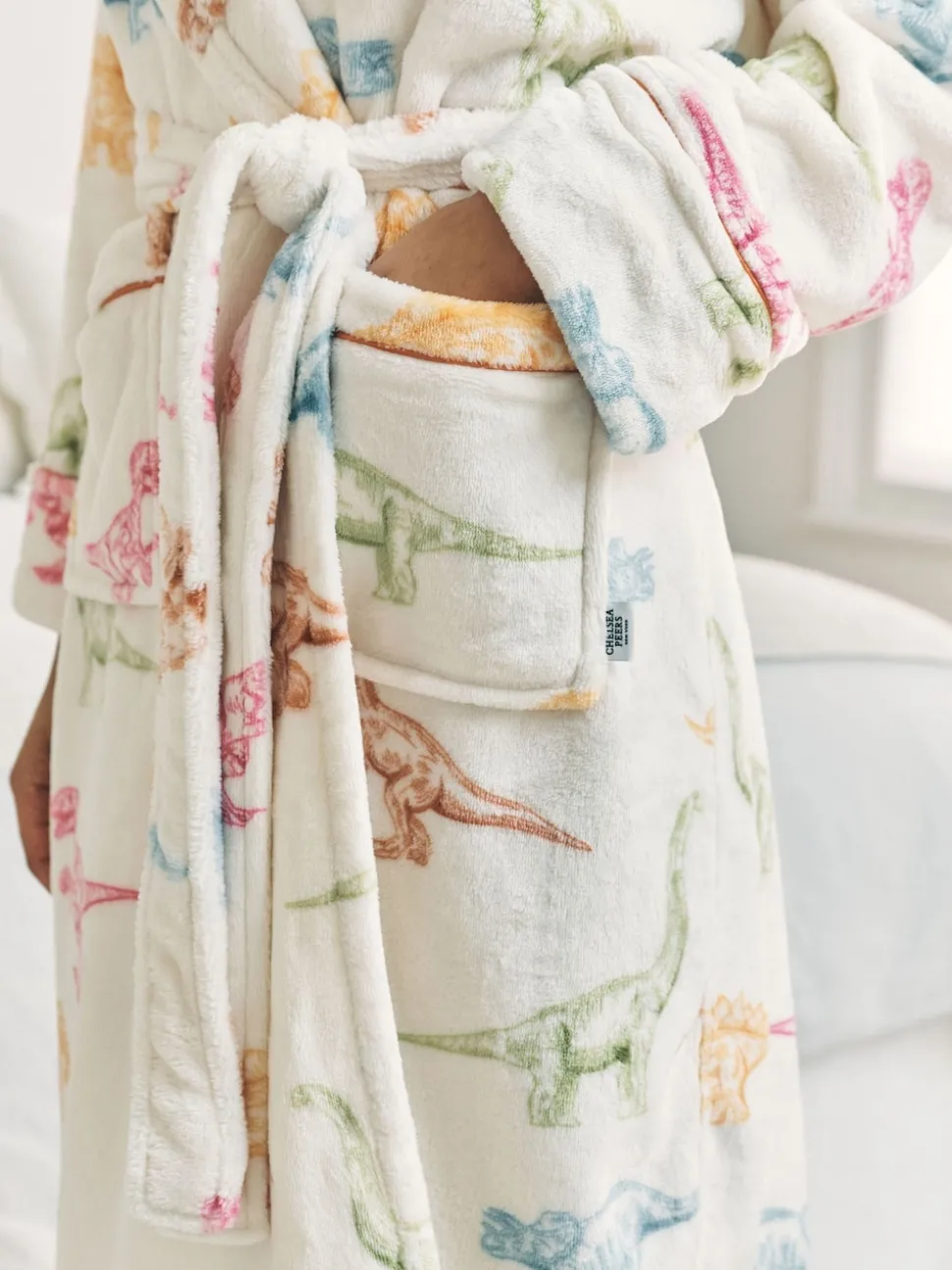 Robe de chambre Chelsea Peers en polaire imprimé dinosaure