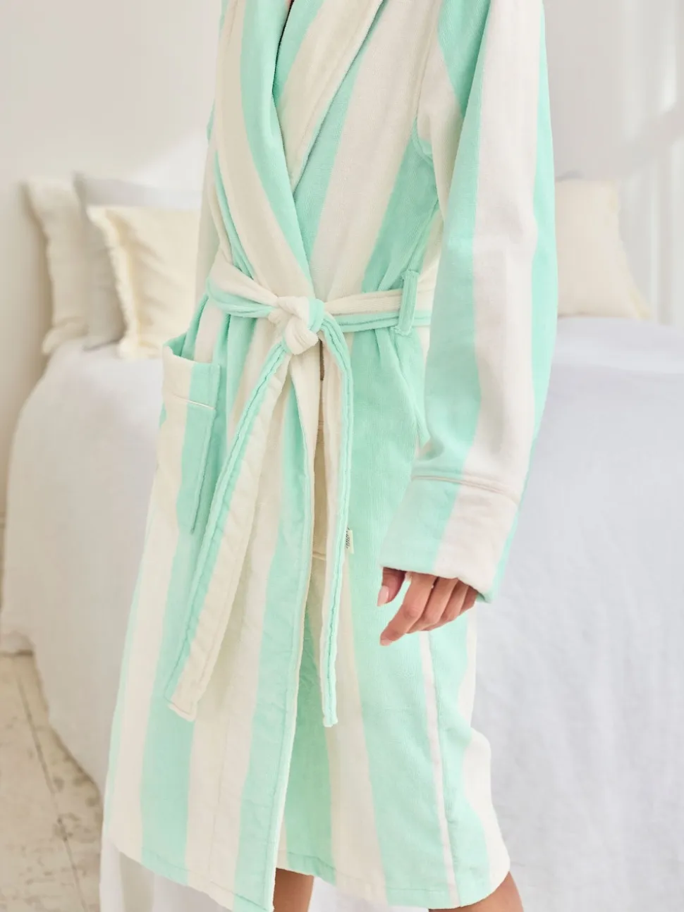 Robe de chambre Chelsea Peers rayée en coton éponge