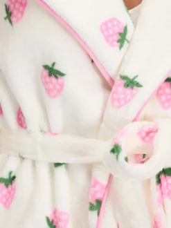 Robe de chambre courte Boux Avenue à la fraise duveteuse