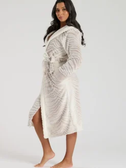 Robe de chambre mi-longue à capuche Loungeable Ombre Tiger