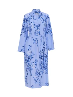 Robe de chambre Nora Rose à imprimé fleuri avec manches longues et empiècement en dentelle
